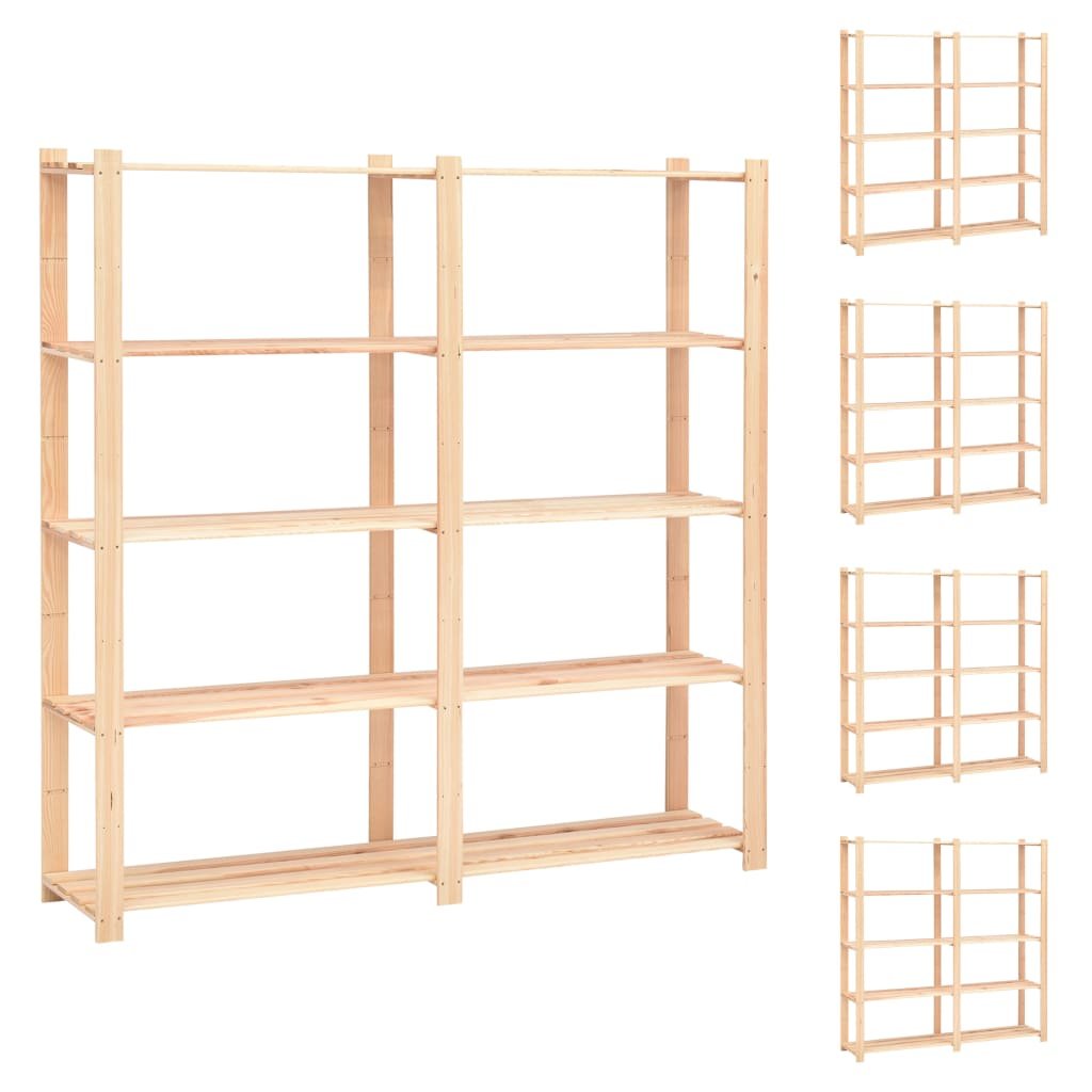 Regały z 5 półkami VIDAXL, 170x38x170 cm, 500 kg, 5 szt.