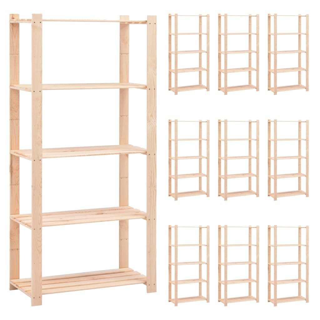 Regały z 5 półkami VIDAXL, 80x38x170 cm, 250 kg, 10 szt.