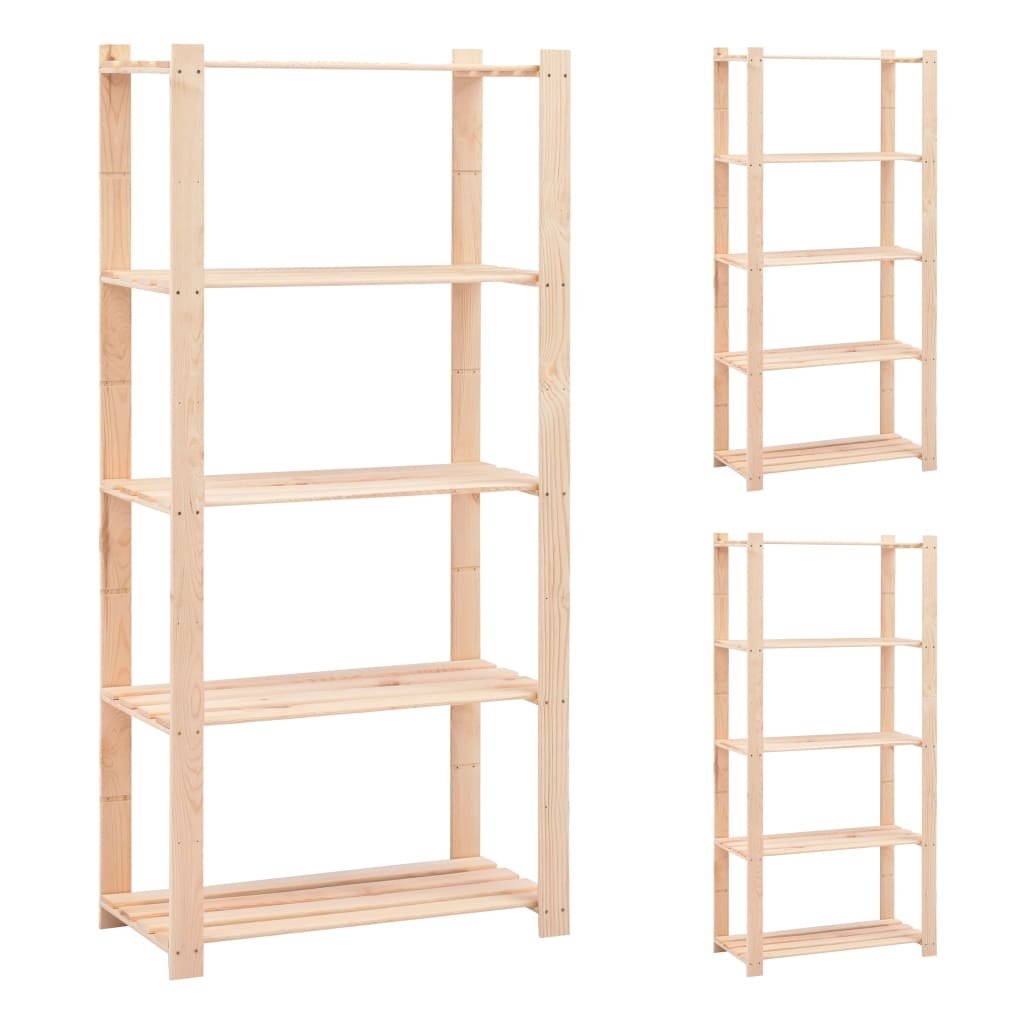 Regały z 5 półkami VIDAXL, 80x38x170 cm, 250 kg, 3 szt.