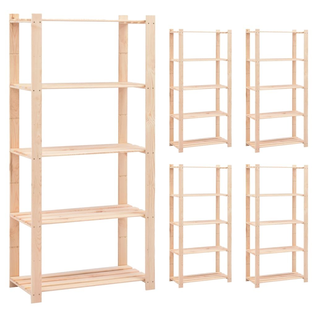 Regały z 5 półkami VIDAXL, 80x38x170 cm, 250 kg, 5 szt.