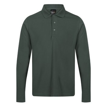 Regatta Koszulka Polo Męska Z Długim Rękawem Pro (XL 8,5-9 / Ciemnozielony) - REGATTA