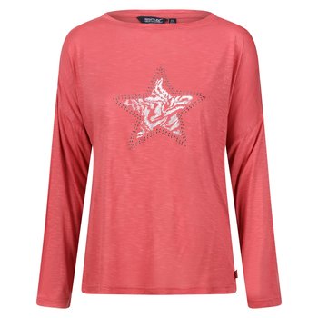 Regatta T-Shirt Damskie Z Długim Rękawem Carlene (34 / Czerwony) - REGATTA