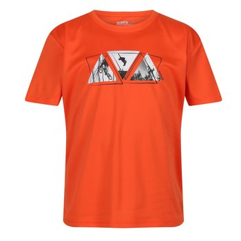 Regatta T-Shirt Dziecięca Trójkąt Alvarado VII (104 / Neonowy Pomarańczowy) - REGATTA