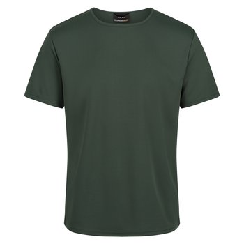 Regatta T-Shirt Męska Odblaskowy Materiał Odprowadzanie Wilgoci Pro (L / Ciemnozielony) - REGATTA