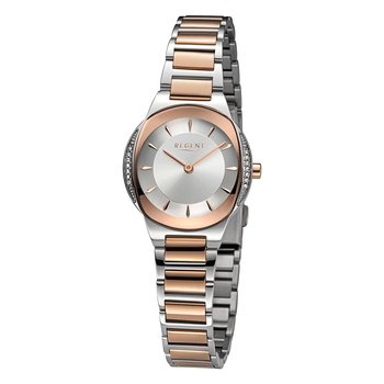 Regent damski zegarek analogowy metalowa bransoleta różowe złoto srebrny UR2212540 - Regent