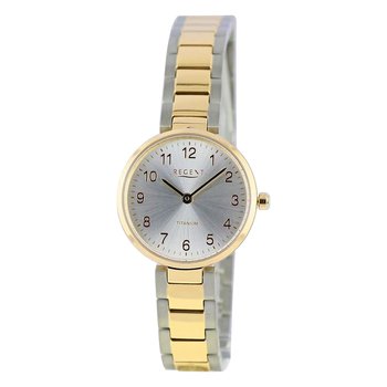 Regent damski zegarek analogowy metalowa bransoleta złoto srebro UR2192517 - Regent