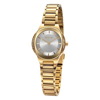 Regent damski zegarek analogowy na metalowej bransoletce w kolorze złotym URF1490 - Regent