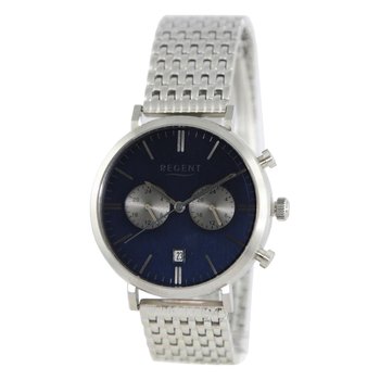Regent męski zegarek analogowy metalowa bransoleta srebrny UR1150599 - Regent