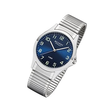 Regent pasek męski 1242414 analogowy metalowy zegarek na rękę srebrny UR1242414 - Regent