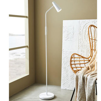 Regulowana lampa pokojowa Crest 108205 podłogowa metalowa biała - Markslojd