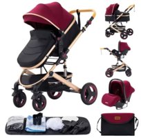 REGULOWANA RĄCZKA WIELOFUNKCYJNY WÓZEK DZIECIĘCY 3w1 FOTELIK ZESTAW GONDOLA SPACERÓWKA