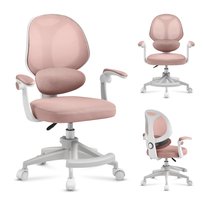 Regulowany ergonomiczny fotel dla dzieci Mark Adler Junior 4.5, do 150 cm wzrostu, obracany o 360 stopni, z blokadą kółek, różowy