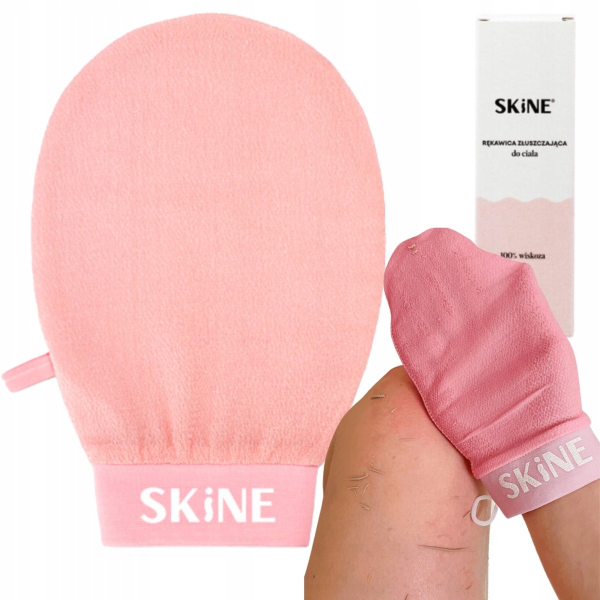 Empik Rękawica Złuszczająca do Ciała, Peelingu Różowa SKINE