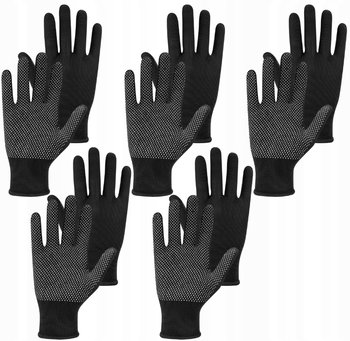 Rękawice antypoślizgowe materiałowe niebieskie 5 par czarne VERGIONIC - VERGIONIC