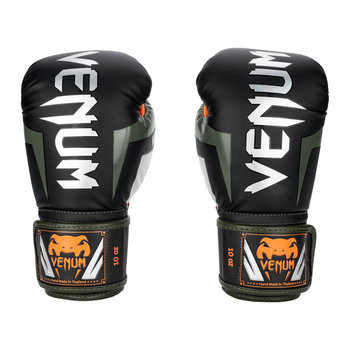 Rękawice bokserskie Venum Elite black/silver/kaki 16 oz - Venum