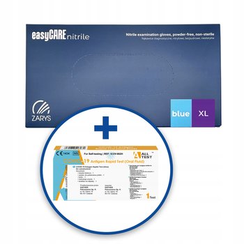 Rękawice nitrylowe easyCARE ZARYS mocne XL 100 szt + GRATIS Test covid-19 - Zarys