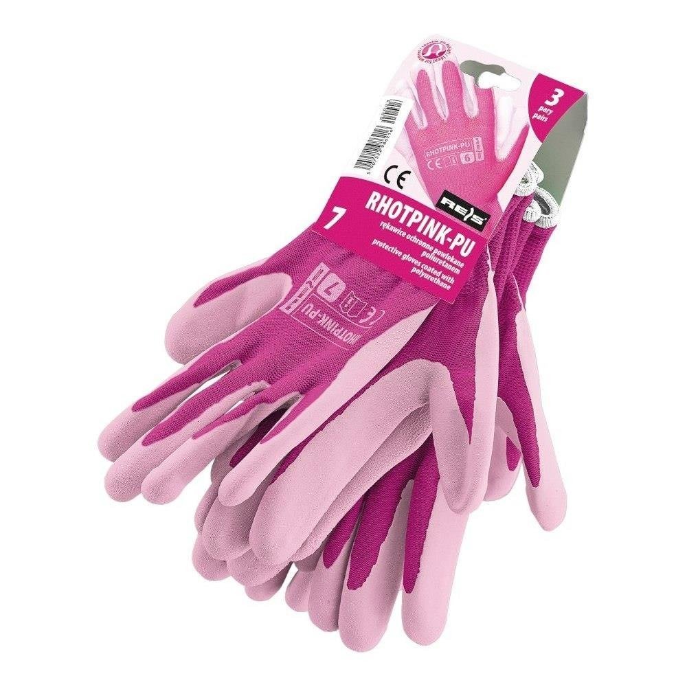 Rękawice ochronne UPOMINKARNIA Rhotpink-PU_RW6, różowe, rozmiar XS