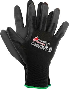 Rękawice ochronne wykonane z nylonu w kolorze czarnym (ścieg 13) 12par - REIS