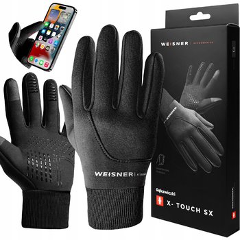 Rękawice Rękawiczki Meskie Zimowe Sportowe Ciepłe Dotykowe Telefonu - WEISNER