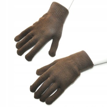 Rękawiczki Akrylowe Ciepłe Dotyk 20Cm Brązowe R01 - Inna marka