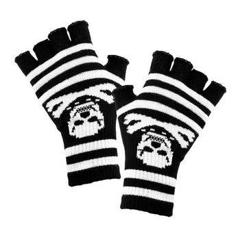 Rękawiczki Bez Palców Czarno Białe - Widmann