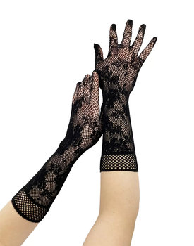 Rękawiczki Fishnet Floral Gloves (Black) - Inna marka