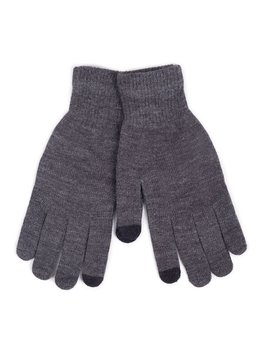 Rękawiczki Męskie Pięciopalczaste Szare Z Abs Dotykowe 23 Cm Yoclub - YoClub