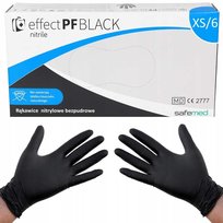 Rękawiczki Nitrylowe Bezpudrowe Effect Pf Czarne XS, 100 Szt.