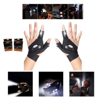 Rękawiczki Otwarte ze Światłem LED zestaw para 2 szt (prawa, lewa) - Tadekmark