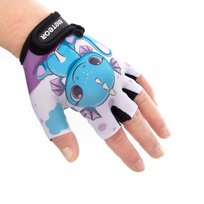 Rękawiczki rowerowe dla dzieci Meteor Dragon fioletowo-niebieskie 17401-174