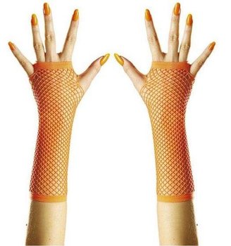 Rękawiczki siatka neon pomarańczowe