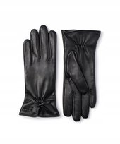 Rękawiczki Skórzane Damskie Czarne z Kokardką Rozmiar M PUCCINI D2086-7.5-1