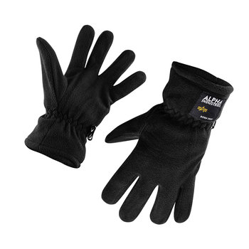 rękawiczki zimowe ALPHA INDUSTRIES - LABEL FLEECE BLACK-L/XL - Alpha Industries