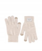 Rękawiczki Zimowe Damskie Męskie Dotykowe do Telefonu PUCCINI Beżowe