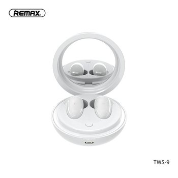 REMAX słuchawki bezprzewodowe / bluetooth TWS-9 ze stacją dokującą i lusterkiem białe - Inny producent