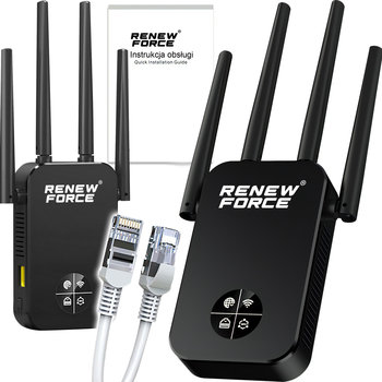 RENEW FORCE Wzmacniacz sygnału Wi-Fi repeater 1200Mbps 5GHz 2.4GHz 4 anteny Mocny CF-WR761AC - Renew Force
