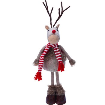 Renifer Stojący 48Cm Figurka Świąteczna Czerwono Brązowy - Hurtowniak