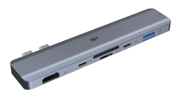 Replikator portów ISY IAD-1021-1 5w1 2x USB-C - USB-A/2x USB-C/HDMI/czytnik kart SD,microSD - Isy