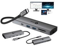 Replikator Portów USB-C do komputera PD 100W 4xUSB 3.0 2.0 2xHDMI RJ45 VGA
