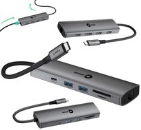 Replikator Portów USB-C PD 100W 4xUSB 3.0 2.0 2xHDMI RJ45 VGA do Laptopa PC