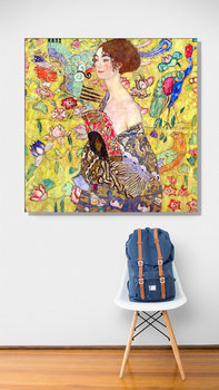 Reprodukcja obrazu Lady with fan - Gustav Klimt 55x55cm - Fedkolor