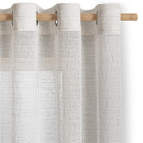 RESTILO zasłona DRIMAR kolor beżowy przelotki srebrne materiał len, mikrofibra 140x270