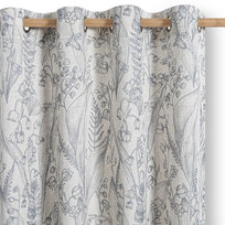 RESTILO zasłona SELVETIA kolor szary styl vintage przelotki srebrne materiał len, mikrofibra 135x250