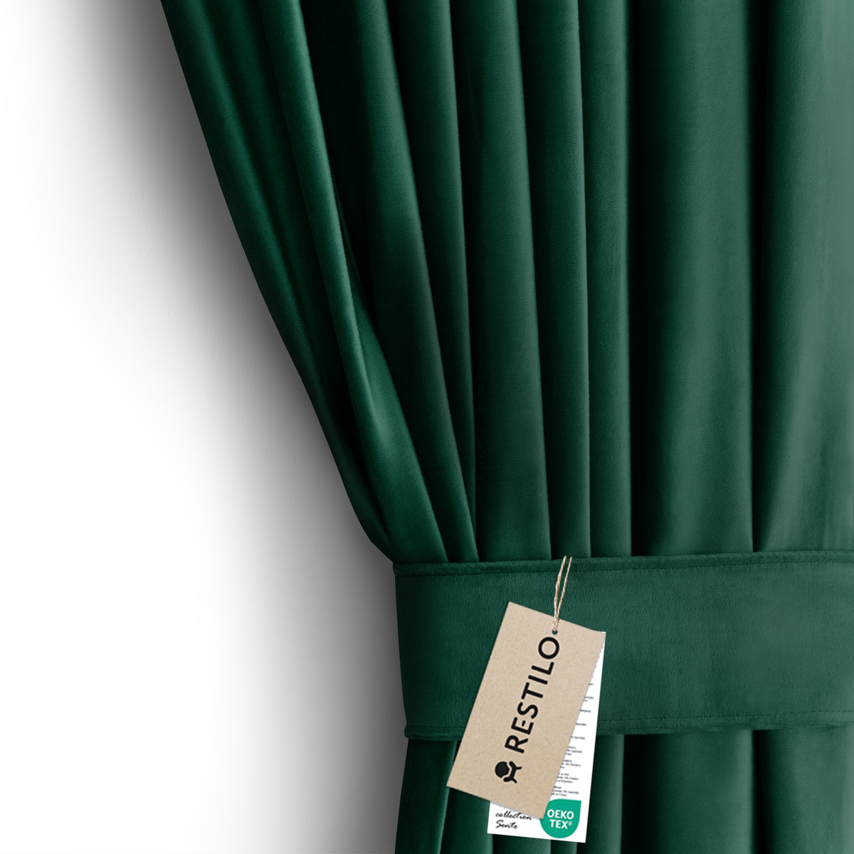 Restilo Zasłona Velvet na taśmie 140X245 1szt. Zieleń