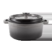 Retro Garnek Żeliwny Z Pokrywką 2,2L Vintage Cuisine - Szary Ombre