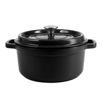 Retro Garnek Żeliwny Z Pokrywką 4,3L Vintage Cuisine - Czarny