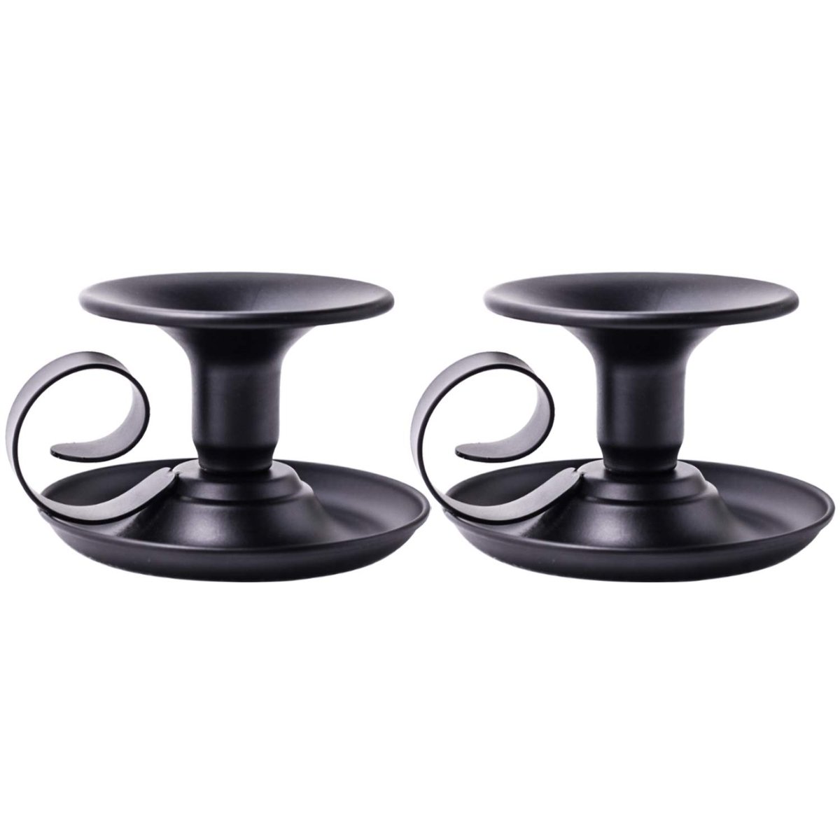 Retro Iron Taper Candle Holder, Set of 2, Simple Black Candlestick ...
