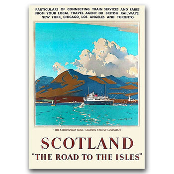 Retro plakat na ścianę do salonu Szkocja A3 - Vintageposteria