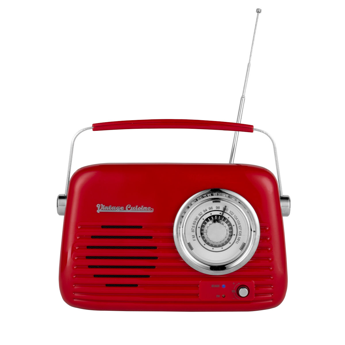 Zdjęcia - Radioodbiorniki / zegar Vintage Cuisine Retro Radio Chrom Z Głośnikiem Bluetooth  - Czerwone 