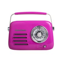 Retro radio z głośnikiem bluetooth Vintage Cuisine - kolory lata - fuksja- błyszczące